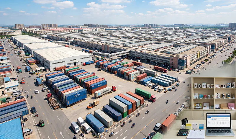 Equipe Dollar Dream fazendo sourcing de fornecedores em Yiwu China